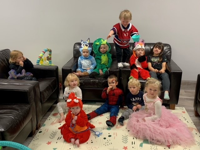 Blue Ridge and Area Playgroup kids dress up for the Playgroup’s Halloween party.
