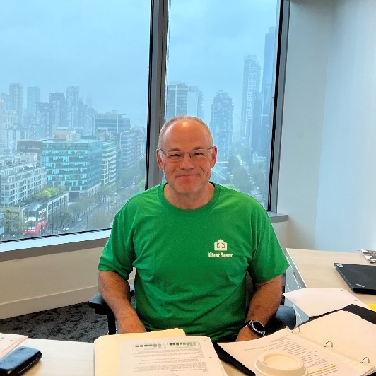Sean McLaren, President and CEO, wearing green to show support for mental health.