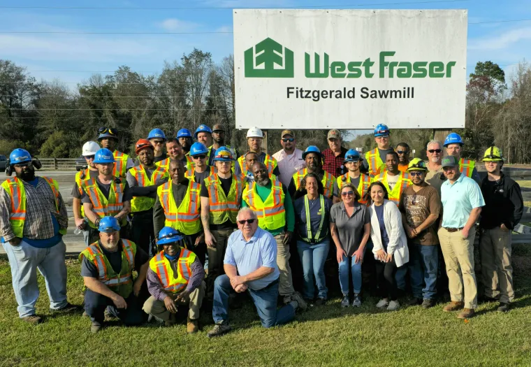 Team members from our Fitzgerald sawmill, winnter of the 2023 President's Safety Award