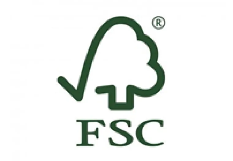 FSC logo featuring a stylized tree with a check mark and the letters "FSC" beneath it, indicating Forest Stewardship Council certification.
