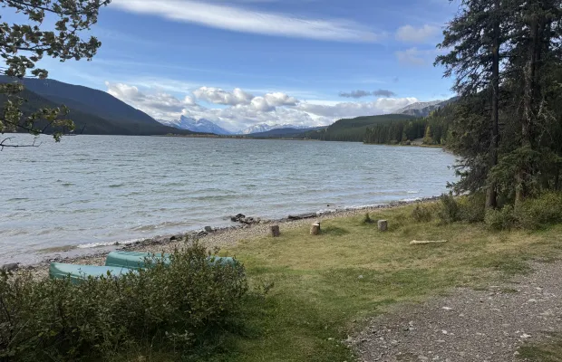 The view looking west down Rock Lake.